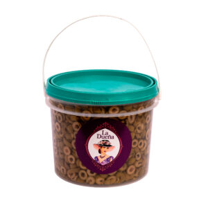 ACEITUNA VERDE CORTADA 8 KG. - LA DUEÑA BALDE